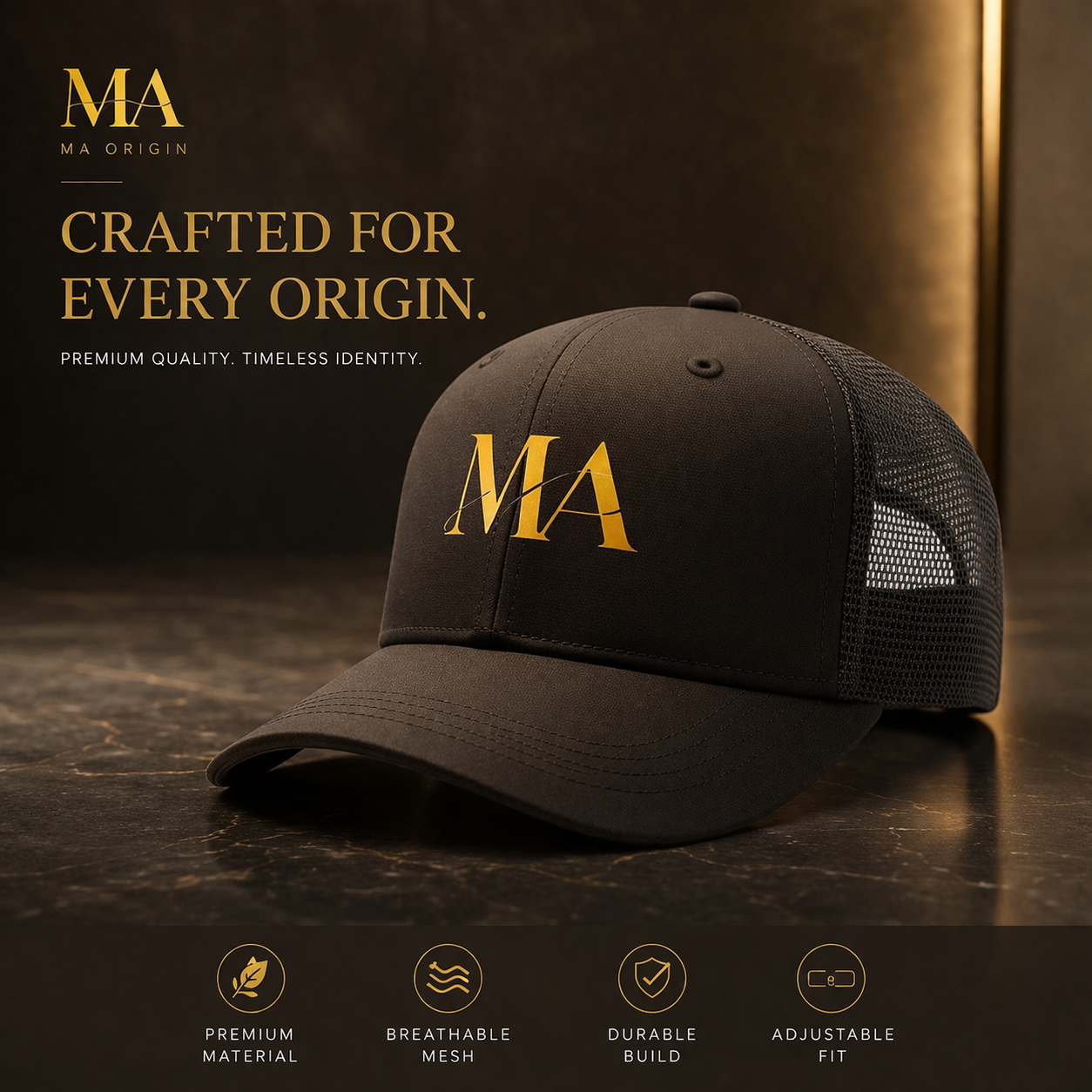 MA Signature Mesh Cap – Black Edition